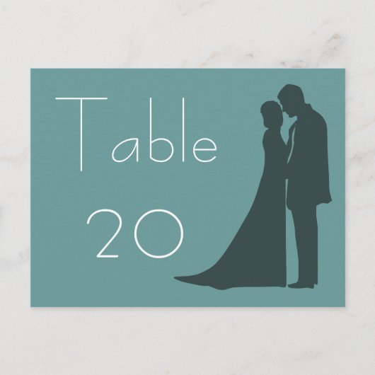 Silhouette de mariée et de chambre Numéro de table (Devant)
