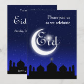 Silhouette de mosquée la nuit - Invitation à une f (Devant / Derrière)