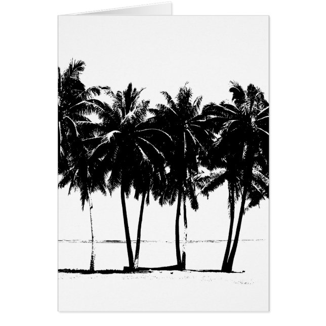 Silhouette de palmiers blancs noirs (Devant)