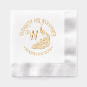 Silhouette de paon #4 Nom de couple Initiale uniqu (Recto)