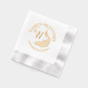 Silhouette de paon #4 Nom de couple unique initial