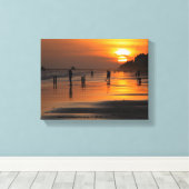 Silhouette de personnes de plage Impression sur to (Insitu (Plancher de Bois))