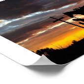 Silhouette De Prière Cowboy Avec Poster Du Coucher (Coin)