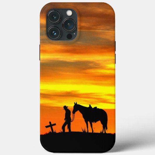 Silhouette de prière de cowboy avec coque iphone d (Verso)