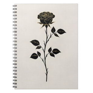 Silhouette de Rose Noire Cahier Minimaliste