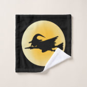 Silhouette de sorcière méchante volante (Gant de toilette)
