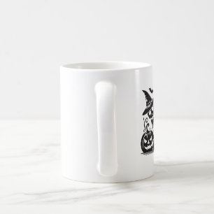 Silhouette de tasse de café de citrouille de crâne