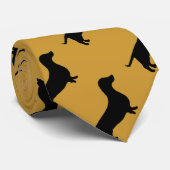 Silhouette de teckel tout cravate de couleur (Roulé)