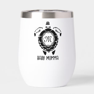 Silhouette de tortue de la mer Noire Monogramme Cu