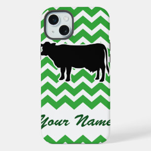 Silhouette de vache avec Motif Chevron Vert