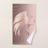 Silhouette de visage de fille tendance cool (Serviette à main)