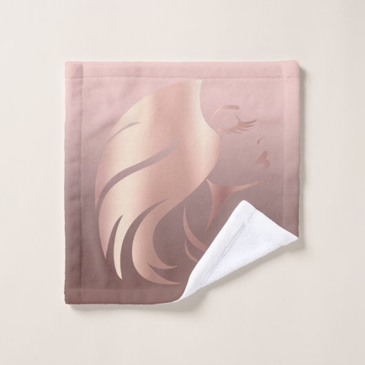 Silhouette de visage de fille tendance cool (Gant de toilette)