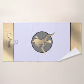 Silhouette de yogi doré (Serviette de bain)