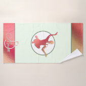 Silhouette de yogi rose vif (Serviette de bain)