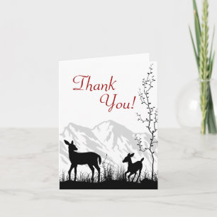 Silhouette Deer et Carte de remerciements de monta
