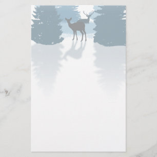 Silhouette Deer Forest Stationery Briefpapier