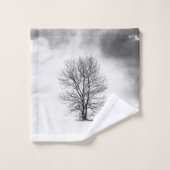 Silhouette des arbres d'hiver #2 (Gant de toilette)