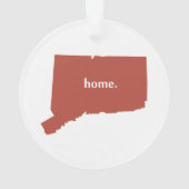 Silhouette d'état du Connecticut de coeur (dos)