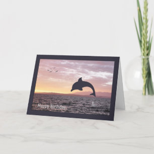 Silhouette Dolfijn in de oceaan Verjaardag Kaart