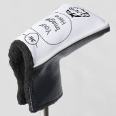 Silhouette Dolphin in a Black Zee Wave Golfheadcover (3/4 voorkant)