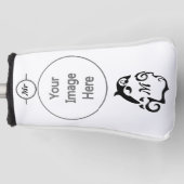 Silhouette Dolphin in a Black Zee Wave Golfheadcover (Voorkant)