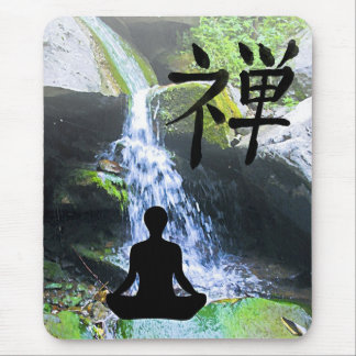 Silhouette doordrukken met waterval muismat