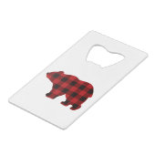 Silhouette d'ours classique rouge noir plaid [moti (Devant Angle)