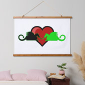 Silhouette Dragon Love Hangend Wandkleed (Slaapkamer)