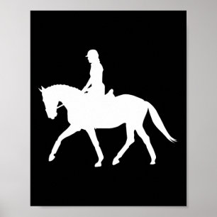 Silhouette Dressage Show Rider Paardrijden Eq Poster
