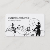 Silhouette du Carte de visite violoniste & Notes (Devant)