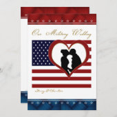 Silhouette du coeur du drapeau des Faire-part de m (Devant / Derrière)