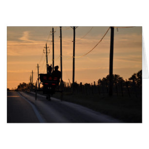 Silhouette du coucher de soleil Amish