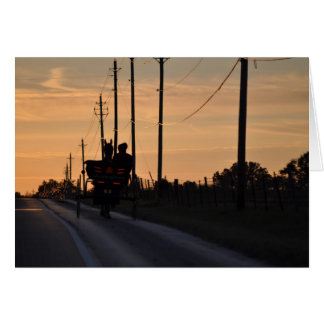 Silhouette du coucher de soleil Amish