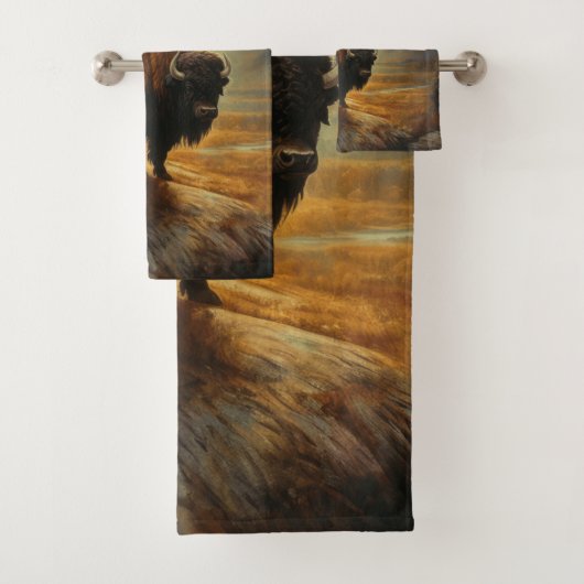 Silhouette du coucher de soleil de bison de buffle (En situation)