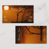 Silhouette du coucher du soleil d'or Cartes de vis (Devant / Derrière)