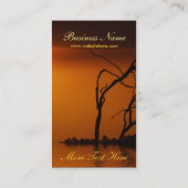 Silhouette du coucher du soleil d'or Cartes de vis (Dos)