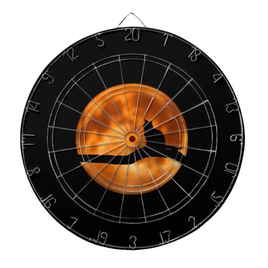 Silhouette d'un chat noir dans une Cible de fleche (Devant)