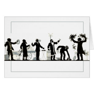 Silhouette d'un marché de rue de Noël