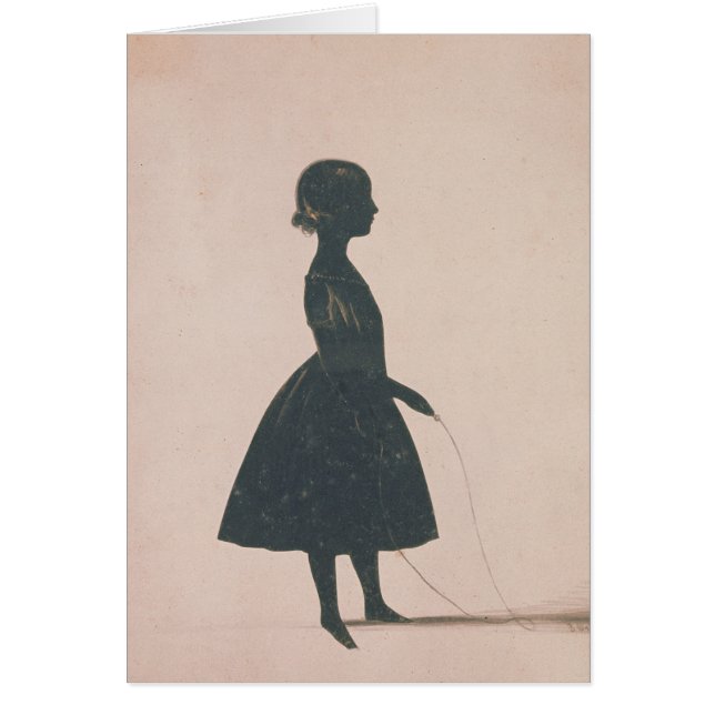 Silhouette d'une fille avec une corde à sauter (Devant)