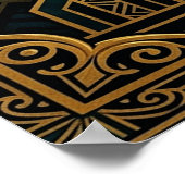 Silhouette élégante de corbeau Art Déco or et noir (Coin)