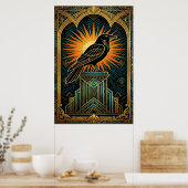 Silhouette élégante de corbeau Art Déco or et noir (Cuisine)