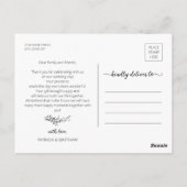 Silhouette élégante de feuilles Carte photo (Dos)