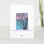 Silhouette en chêne, carte de voeux lavande (Dos)