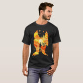 Silhouette en flammes de T-shirt d'imagination (Devant entier)