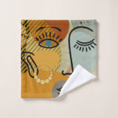 Silhouette face graphique contemporaine (Gant de toilette)