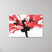 Silhouette Fairy met rode bloemenvleugels – Elegan Canvas Afdruk (Voorkant)