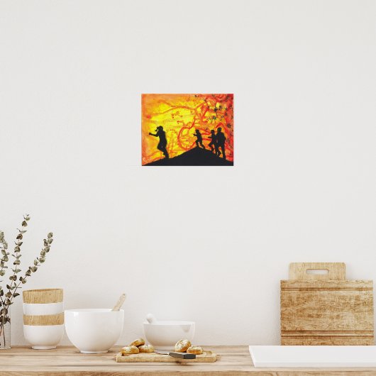 Silhouette Fast Kind Zombie Horreur poster d'art (Cuisine)