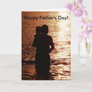 Silhouette Father Child Beach Quote Vaderdag Kaart