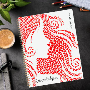 Silhouette féminine personnalisée dans les Coeurs