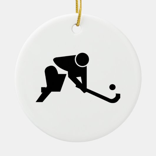 Silhouette Field Hockey Keramisch Ornament (Voorkant)